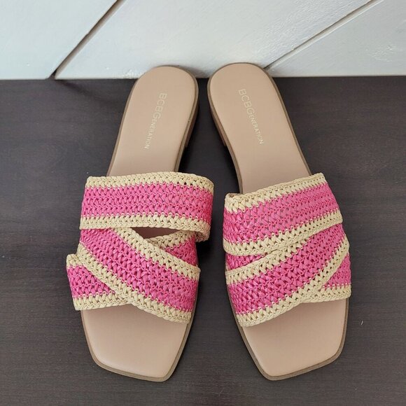 NEW BCBGeneration Womens Lileen Sandals Viva Pink, Light Tan Size 9.5 - Picture 4 of 8